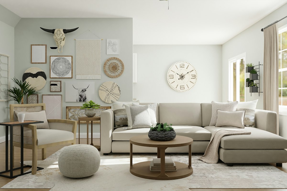 Comfortable lounge seating in warm tones